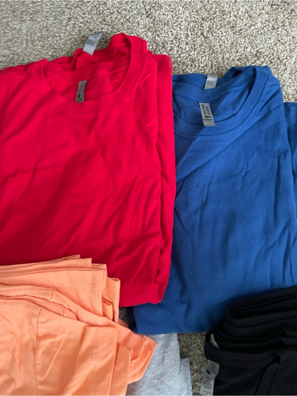 Next Level Apparel Short Sleeve Tees - Red & Blue black , white